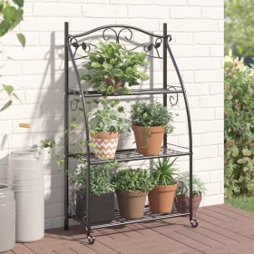 Black steel flower shelf 56x30x96 cm by vidaXL, Pot stands - Ref: Foro24-319353, Price: 50,99 €, Discount: %