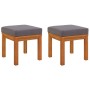 Set de comedor para jardín 3 piezas con cojines madera acacia de vidaXL, Conjuntos de jardín - Ref: Foro24-319722, Precio: 17...