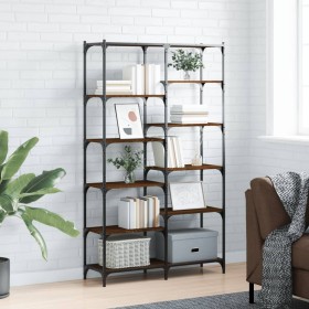 Engineered wood iron shelf oak brown 100x32x170 cm by vidaXL, Bookcases and shelves - Ref: Foro24-832792, Price: 101,99 €, Di...