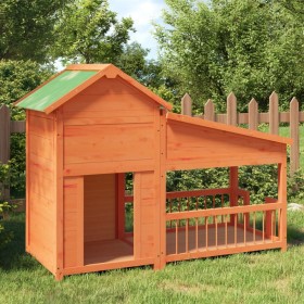 Dog house solid brown pine wood 143x60.5x109 cm by vidaXL, Dog kennels and fences - Ref: Foro24-172261, Price: 155,24 €, Disc...