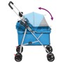 Folding dog stroller blue oxford fabric 76x50x100 cm by vidaXL, pet strollers - Ref: Foro24-172200, Price: 96,96 €, Discount: %