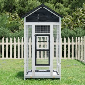 Vogelhaus aus massivem Kiefernholz grau 91,5x53x170 cm von vidaXL, Füße und Vogelkäfige - Ref: Foro24-172253, Preis: 155,00 €...