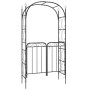 Arco de jardín con puerta acero negro 108x45x235 cm de vidaXL, Pérgolas, arcos y enrejados de jardín - Ref: Foro24-319352, Pr...