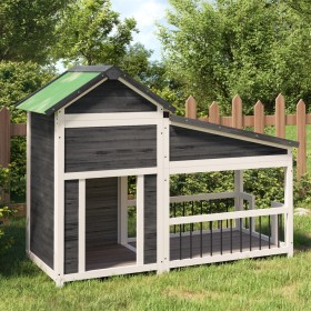 Dog house solid gray pine wood 143x60.5x109 cm by vidaXL, Dog kennels and fences - Ref: Foro24-172262, Price: 171,19 €, Disco...