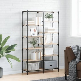 Iron and Sonoma oak wood shelving unit, 100x32x170 cm. by vidaXL, Bookcases and shelves - Ref: Foro24-832789, Price: 104,99 €...