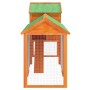 Gallinero madera maciza de pino marrón 193x65x117 cm de vidaXL, Jaulas y habitáculos para animales pequeños - Ref: Foro24-172...