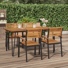 Garden table with U legs solid acacia wood 160x80x75 cm by vidaXL, Garden tables - Ref: Foro24-319520, Price: 201,73 €, Disco...