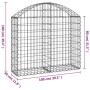 Bogenförmiger Gabionenkorb aus verzinktem Eisen, 100 x 30 x 80/100 cm von vidaXL, Töpfe und Pflanzgefäße - Ref: Foro24-153424...