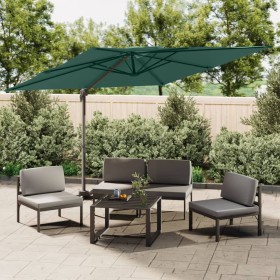 Sombrilla colgante de doble techo verde 400x300 cm de vidaXL, Sombrillas - Ref: Foro24-319946, Precio: 251,99 €, Descuento: %