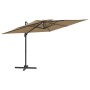 Taupe gray double-roof hanging parasol 400x300 cm by vidaXL, Umbrellas - Ref: Foro24-319950, Price: 275,48 €, Discount: %