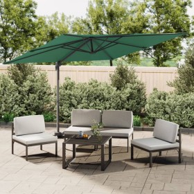 Sombrilla colgante con poste de aluminio verde 400x300 cm de vidaXL, Sombrillas - Ref: Foro24-319914, Precio: 200,34 €, Descu...