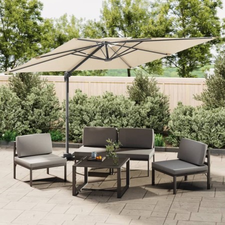 Sandweißer Doppeldach-Hängeschirm 400x300 cm von vidaXL, Sonnenschirme - Ref: Foro24-319944, Preis: 263,72 €, Rabatt: %