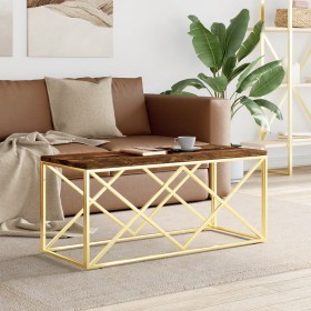 Stainless steel and solid recycled wood coffee table by vidaXL, Coffee table - Ref: Foro24-349966, Price: 104,99 €, Discount: %