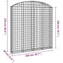 Gabion basket arch shape galvanized iron 200x30x200/220 cm by vidaXL, Pots and planters - Ref: Foro24-153470, Price: 122,09 €...