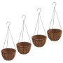 Hanging pots 4 pcs black steel coconut coating Ø35x52cm by vidaXL, Saucers and buckets for pots - Ref: Foro24-319358, Price: ...