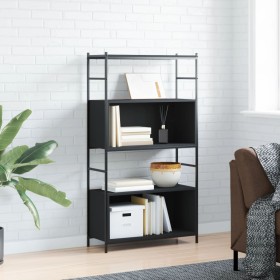 Black engineered iron and wood shelf 80x30x145.5 cm by vidaXL, Bookcases and shelves - Ref: Foro24-832798, Price: 67,24 €, Di...