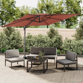 Sombrilla colgante de doble techo de terracota 300x300 cm de vidaXL, Sombrillas - Ref: Foro24-319957, Precio: 228,99 €, Descu...