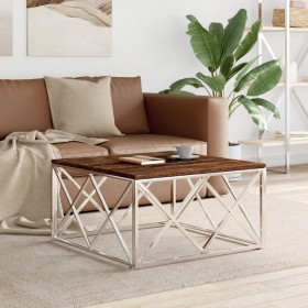 Stainless steel and solid recycled wood coffee table by vidaXL, Coffee table - Ref: Foro24-349973, Price: 140,23 €, Discount: %