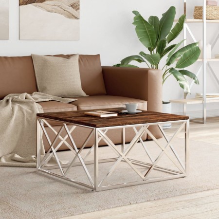 Stainless steel and solid recycled wood coffee table by vidaXL, Coffee table - Ref: Foro24-349973, Price: 140,23 €, Discount: %