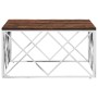 Mesa de centro acero inoxidable y madera maciza reciclada de vidaXL, Mesas de centro - Ref: Foro24-349973, Precio: 140,23 €, ...