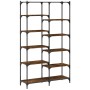 Engineered wood iron shelf smoked oak 100x32x170 cm by vidaXL, Bookcases and shelves - Ref: Foro24-832790, Price: 108,34 €, D...