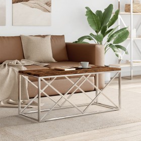 Stainless steel and solid recycled wood coffee table by vidaXL, Coffee table - Ref: Foro24-349965, Price: 89,99 €, Discount: %