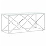 Mesa de centro acero inoxidable y vidrio 110x45x45 cm de vidaXL, Mesas de centro - Ref: Foro24-349963, Precio: 114,65 €, Desc...