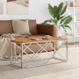 Stainless steel and solid acacia wood coffee table by vidaXL, Coffee table - Ref: Foro24-349967, Price: 78,99 €, Discount: %