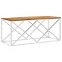 Stainless steel and solid acacia wood coffee table by vidaXL, Coffee table - Ref: Foro24-349967, Price: 78,99 €, Discount: %