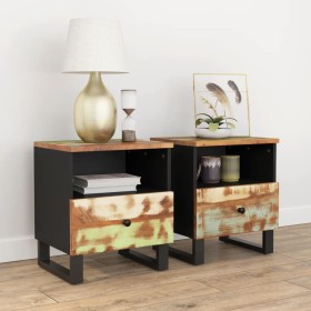 2 solid wood and plywood recycled bedside tables by vidaXL, Nightstands - Ref: Foro24-350653, Price: 165,99 €, Discount: %