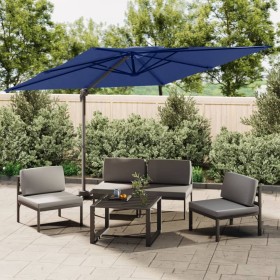 Sombrilla colgante de doble techo azul celeste 400x300 cm de vidaXL, Sombrillas - Ref: Foro24-319954, Precio: 224,99 €, Descu...