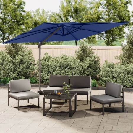 Light blue double-roof hanging umbrella 400x300 cm by vidaXL, Umbrellas - Ref: Foro24-319954, Price: 224,99 €, Discount: %