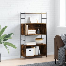 Engineered wood iron shelf smoked oak 80x30x145.5cm by vidaXL, Bookcases and shelves - Ref: Foro24-832800, Price: 48,13 €, Di...