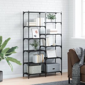 Black engineered iron and wood shelf 100x32x170 cm by vidaXL, Bookcases and shelves - Ref: Foro24-832788, Price: 101,99 €, Di...