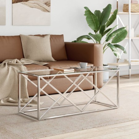 Stainless steel and glass coffee table 110x45x45 cm by vidaXL, Coffee table - Ref: Foro24-349961, Price: 106,50 €, Discount: %