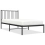 Bed frame with black metal headboard 90x200 cm by vidaXL, Beds and slatted bases - Ref: Foro24-350857, Price: 72,45 €, Discou...