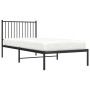 Bed frame with black metal headboard 90x200 cm by vidaXL, Beds and slatted bases - Ref: Foro24-350857, Price: 72,45 €, Discou...