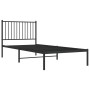 Bed frame with black metal headboard 90x200 cm by vidaXL, Beds and slatted bases - Ref: Foro24-350857, Price: 72,45 €, Discou...