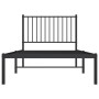 Bed frame with black metal headboard 90x200 cm by vidaXL, Beds and slatted bases - Ref: Foro24-350857, Price: 72,45 €, Discou...