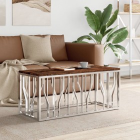 Stainless steel and solid recycled wood coffee table by vidaXL, Coffee table - Ref: Foro24-350053, Price: 125,51 €, Discount: %