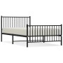 Bed frame with headboard and black metal footboard 107x203cm by vidaXL, Beds and slatted bases - Ref: Foro24-350878, Price: 8...