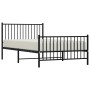 Bed frame with headboard and black metal footboard 107x203cm by vidaXL, Beds and slatted bases - Ref: Foro24-350878, Price: 8...