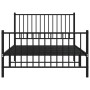 Bed frame with headboard and black metal footboard 107x203cm by vidaXL, Beds and slatted bases - Ref: Foro24-350878, Price: 8...