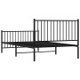 Bed frame with headboard and black metal footboard 107x203cm by vidaXL, Beds and slatted bases - Ref: Foro24-350878, Price: 8...