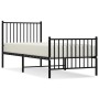 Bed frame with headboard and black metal footboard 75x190 cm by vidaXL, Beds and slatted bases - Ref: Foro24-350872, Price: 6...