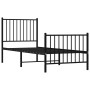 Bed frame with headboard and black metal footboard 75x190 cm by vidaXL, Beds and slatted bases - Ref: Foro24-350872, Price: 6...