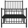 Bed frame with headboard and black metal footboard 75x190 cm by vidaXL, Beds and slatted bases - Ref: Foro24-350872, Price: 6...