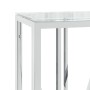 Mesa consola acero inoxidable y vidrio 110x30x70 cm de vidaXL, Mesas auxiliares - Ref: Foro24-350025, Precio: 216,69 €, Descu...