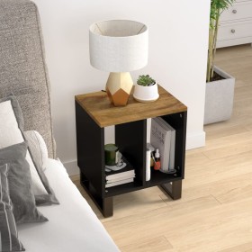 Solid mango wood and technological auxiliary table 40x31x46 cm by vidaXL, Nightstands - Ref: Foro24-350647, Price: 56,99 €, D...