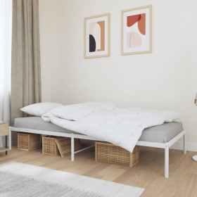 Estructura de cama de metal blanca 90x200 cm de vidaXL, Camas y somieres - Ref: Foro24-350906, Precio: 60,99 €, Descuento: %